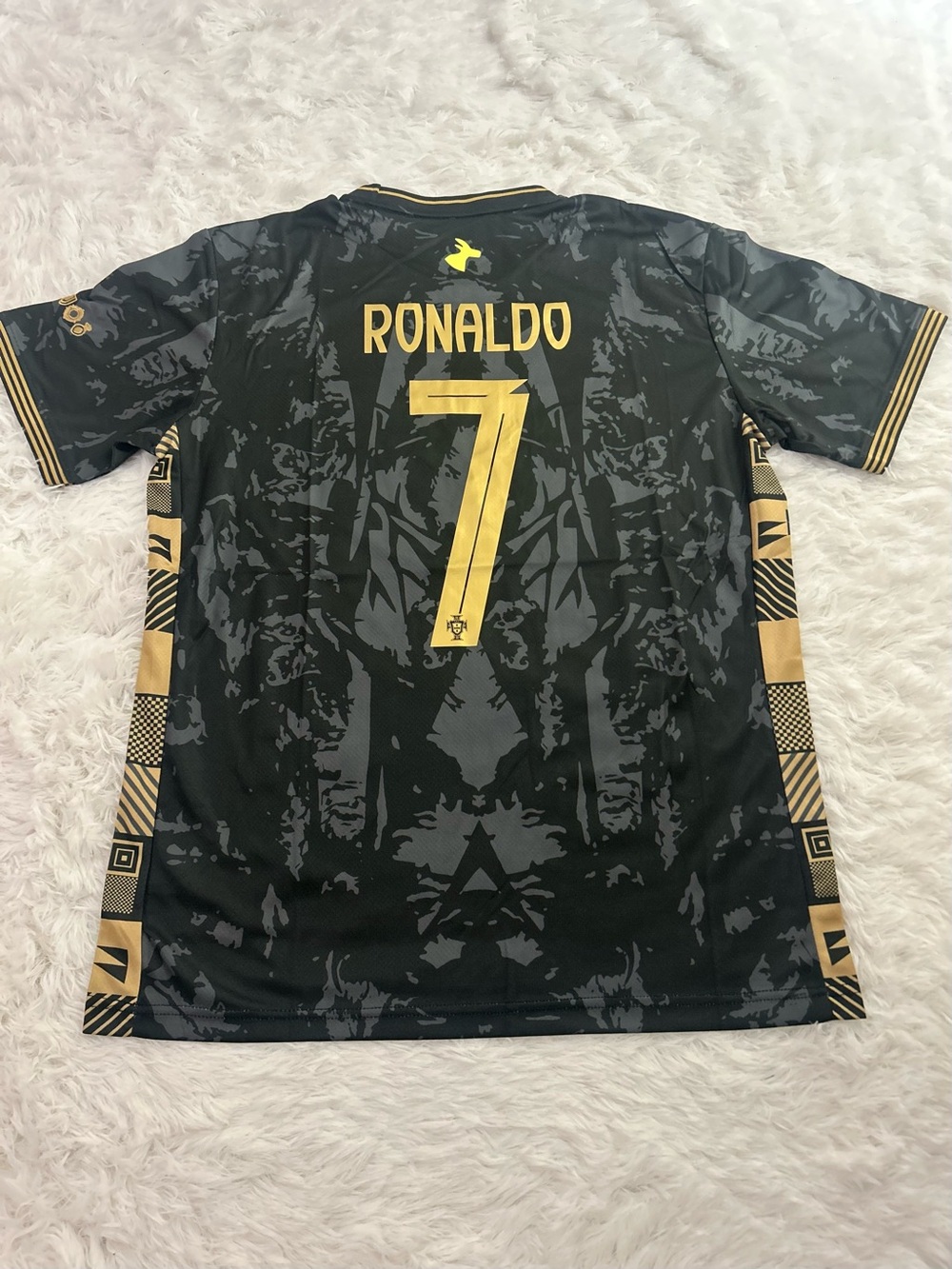 Puma Black and Gold Ronaldo No.7 Football Jersey